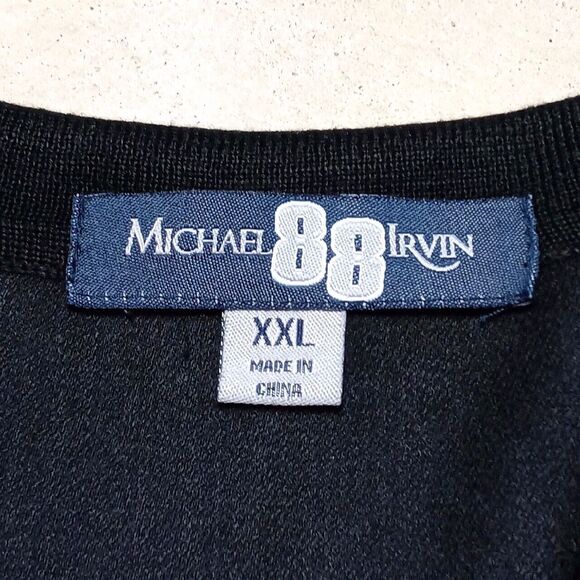Vintage Michael Irvin 88 Black Gray Striped Knit Long Sleeve Shirt - Size XXL - Picture 5 of 8